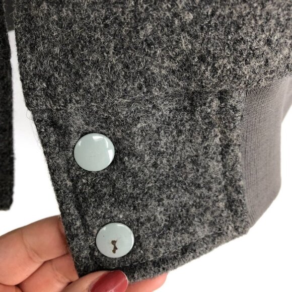 Retro Action Athleticwear  Dual Tone Grey & Black Wool Bomber Jacket XL - Picture 5 of 9